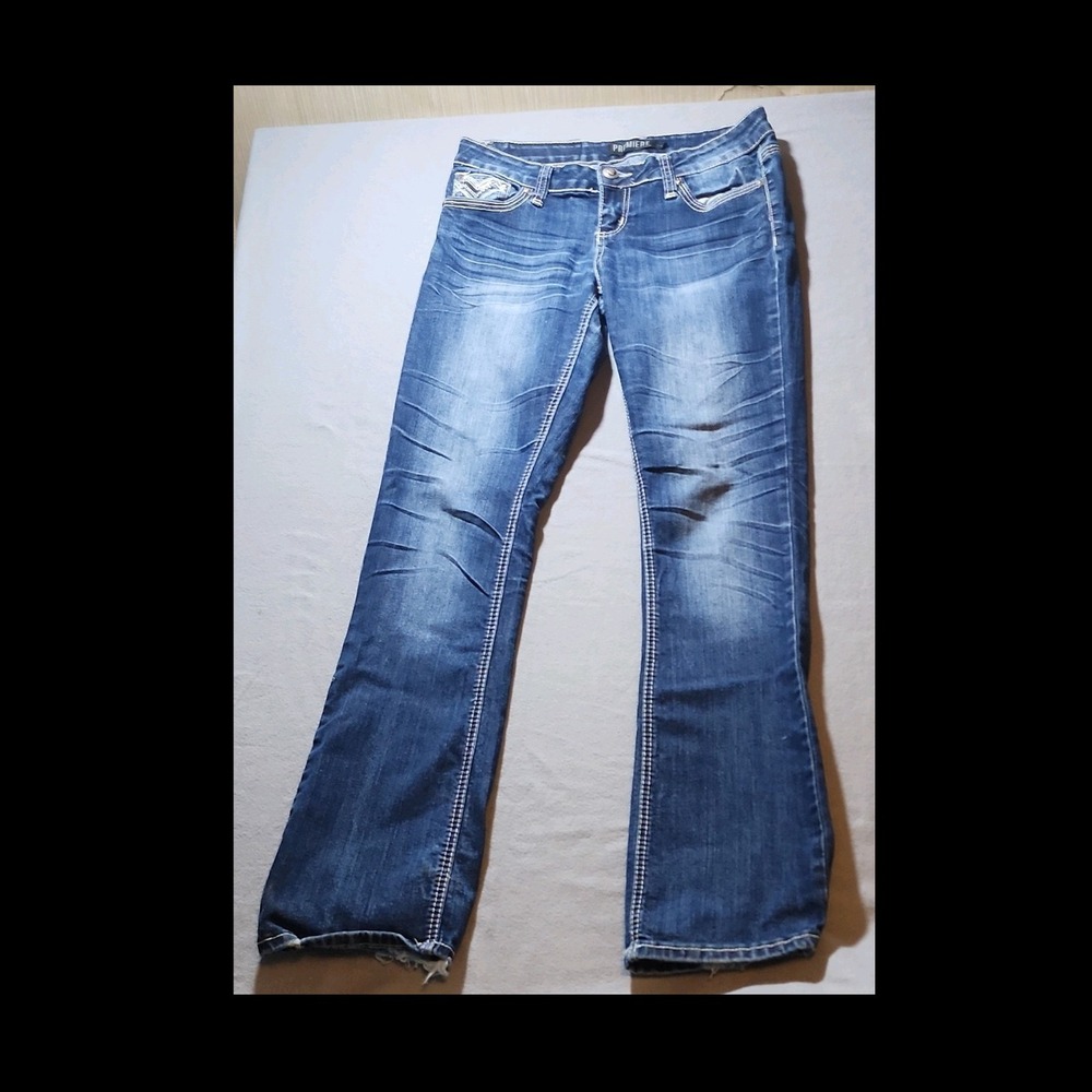 Premiere by rue21 Girls 7/8 Slim Fit Bootcut Blue Medium Wash Denim Jeans